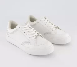 OFFICE Far Out Diamante Silm Sole Trainers White - Flat Shoes for Women -BICICLETAS Ventas 4878910000 pr1