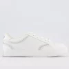 OFFICE Far Out Diamante Silm Sole Trainers White - Flat Shoes for Women