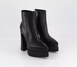 OFFICE Albertina Double Stack Pointed Ankle Boots Black - Women's Ankle Boots -BICICLETAS Ventas 4907400000 pr1