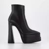 OFFICE Albertina Double Stack Pointed Ankle Boots Black - Women's Ankle Boots